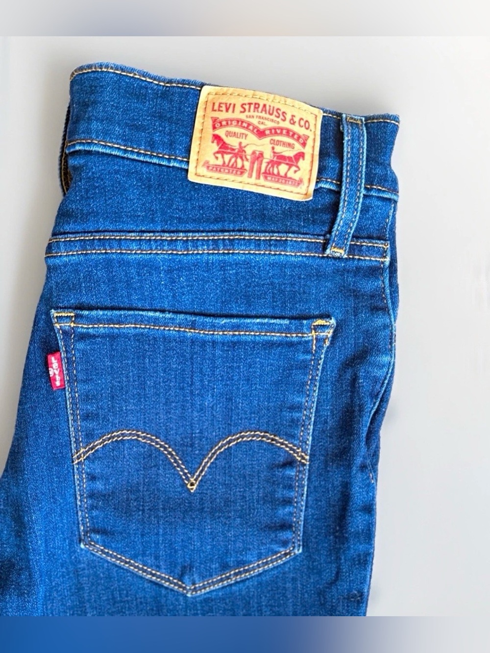 Levi's 724 Women's High Rise Straight Leg Dark Wash Blue Denim Jeans 29